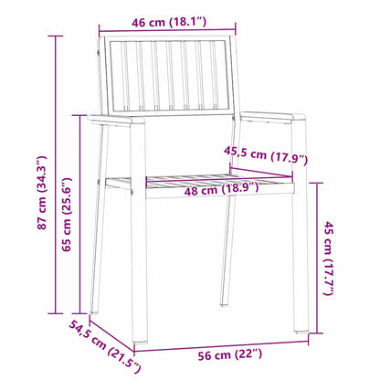 vidaXL Garden Chair 8 pcs Brown 56 x 54.5 x 87 cm Solid Teak Wood