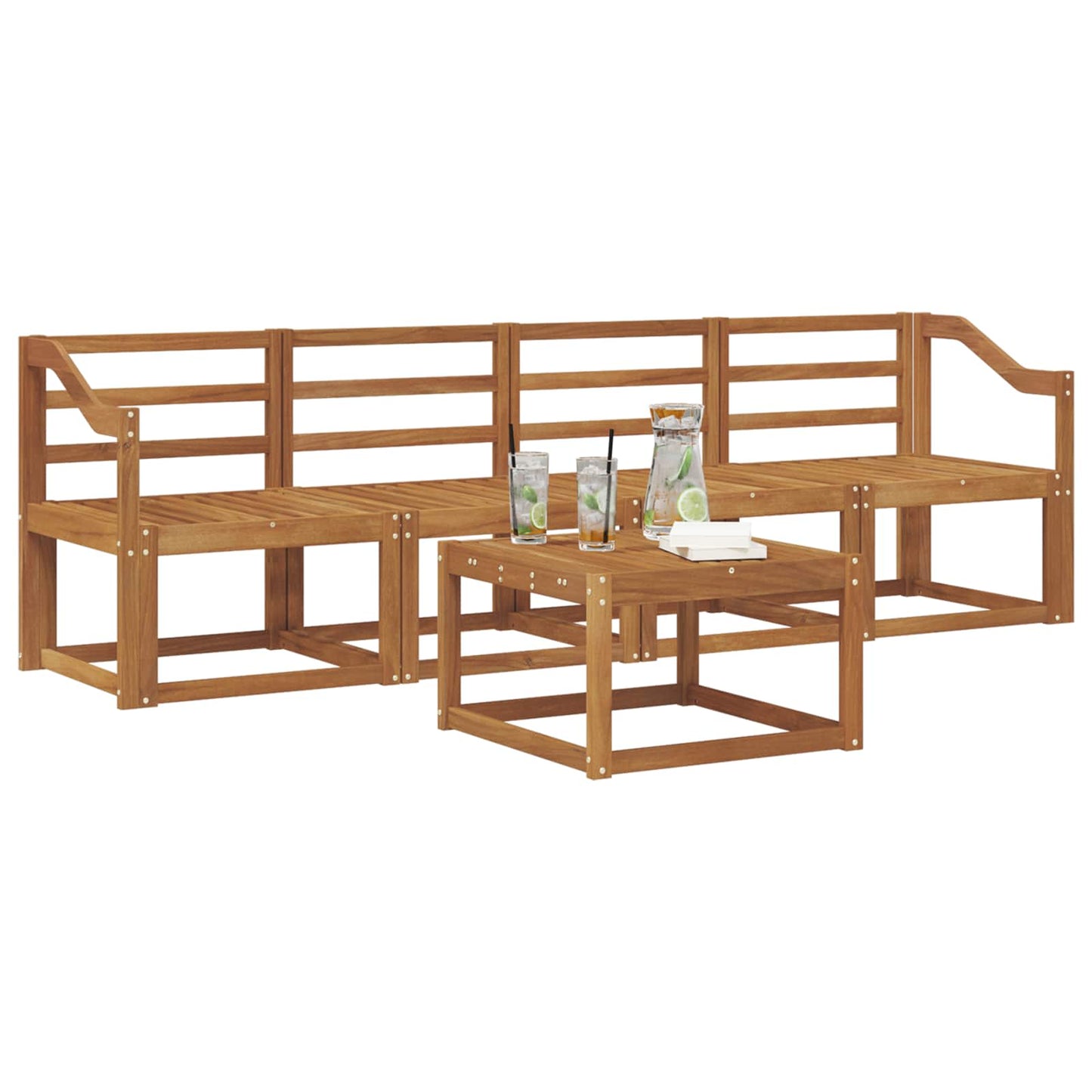 vidaXL Outdoor Sofa Set 5 pcs Natural