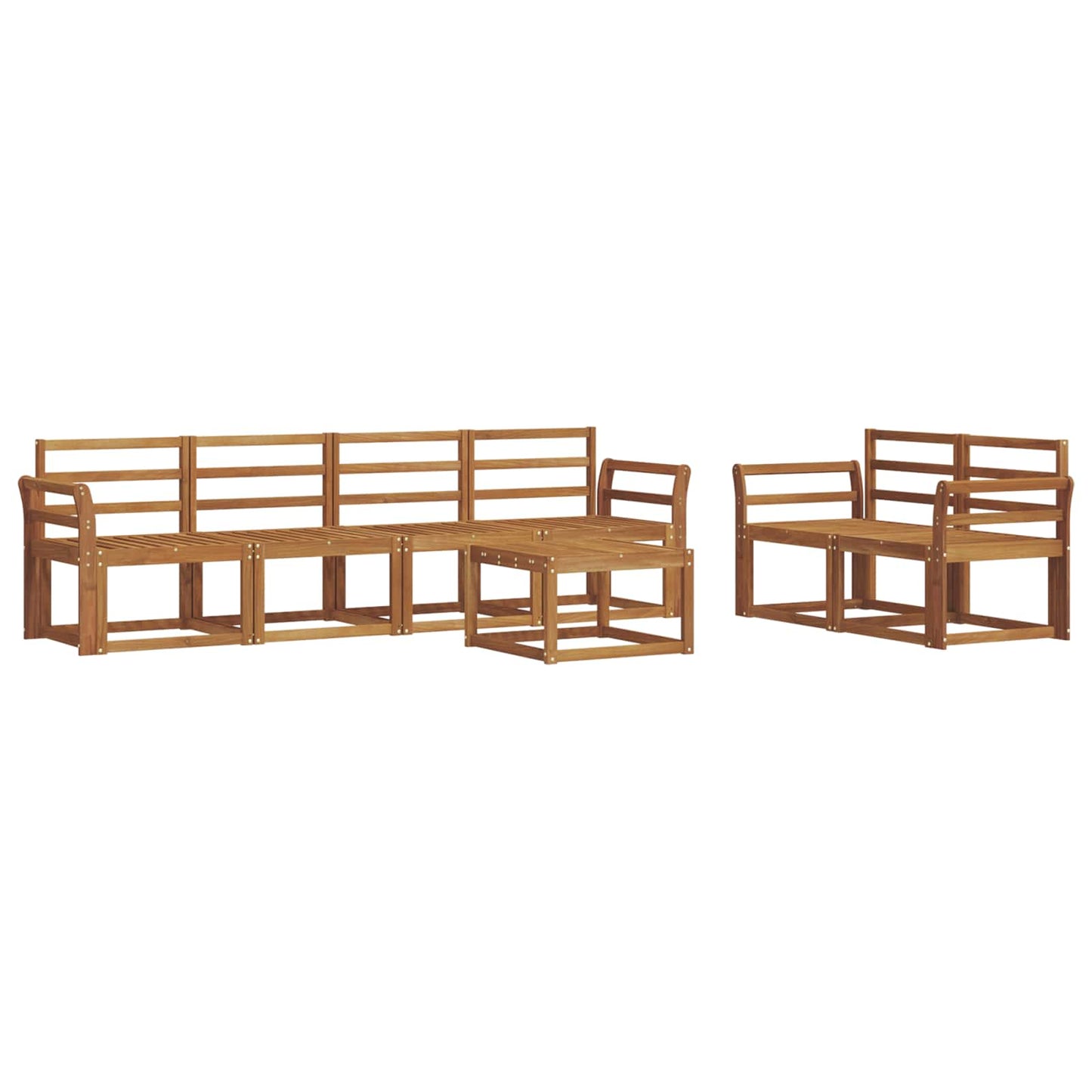 vidaXL Outdoor Sofa Set 7 pcs Natural