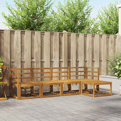 vidaXL Outdoor Sofa Set 5 pcs Natural Solid Acacia Wood