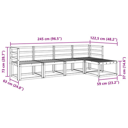 vidaXL Outdoor Sofa Set 5 pcs Natural Solid Acacia Wood