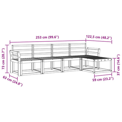 vidaXL Outdoor Sofa Set 5 pcs Natural Solid Acacia Wood