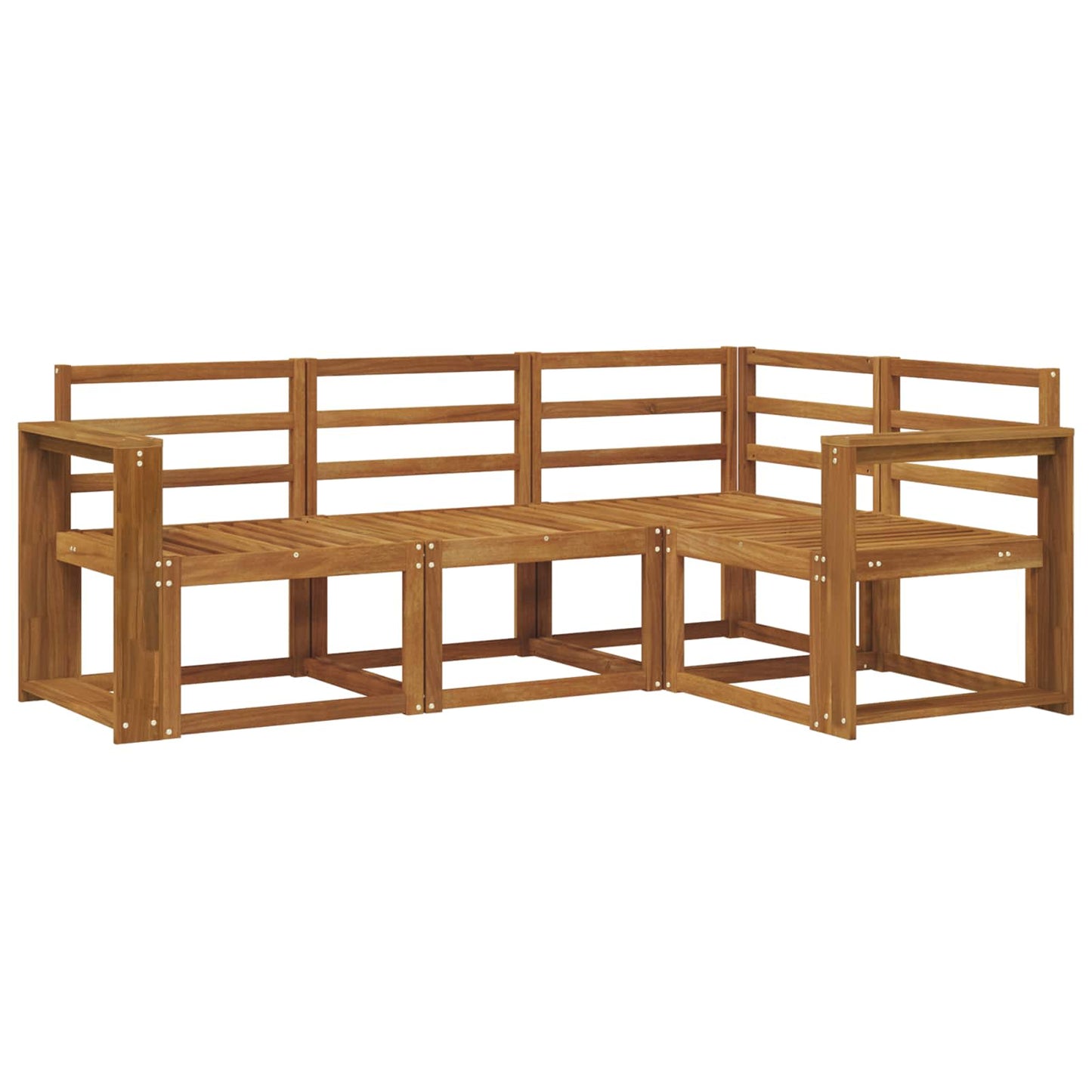 vidaXL Outdoor Sofa Set 4 pcs Natural Solid Acacia Wood