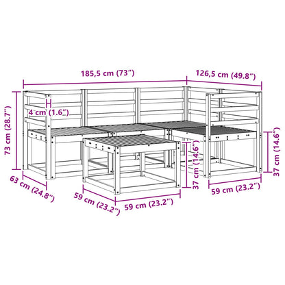 vidaXL Outdoor Sofa Set 5 pcs Natural Solid Acacia Wood