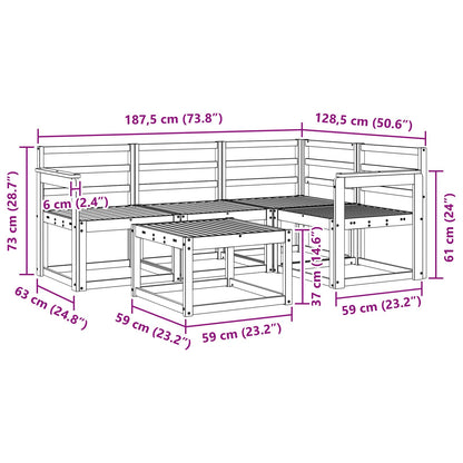 vidaXL Outdoor Sofa Set 5 pcs Natural Solid Acacia Wood