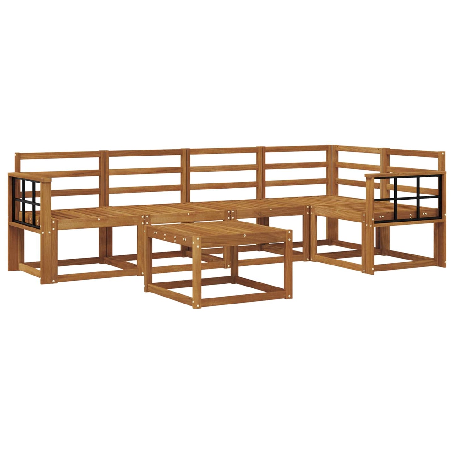 vidaXL Outdoor Sofa Set 6 pcs Natural Solid Acacia Wood