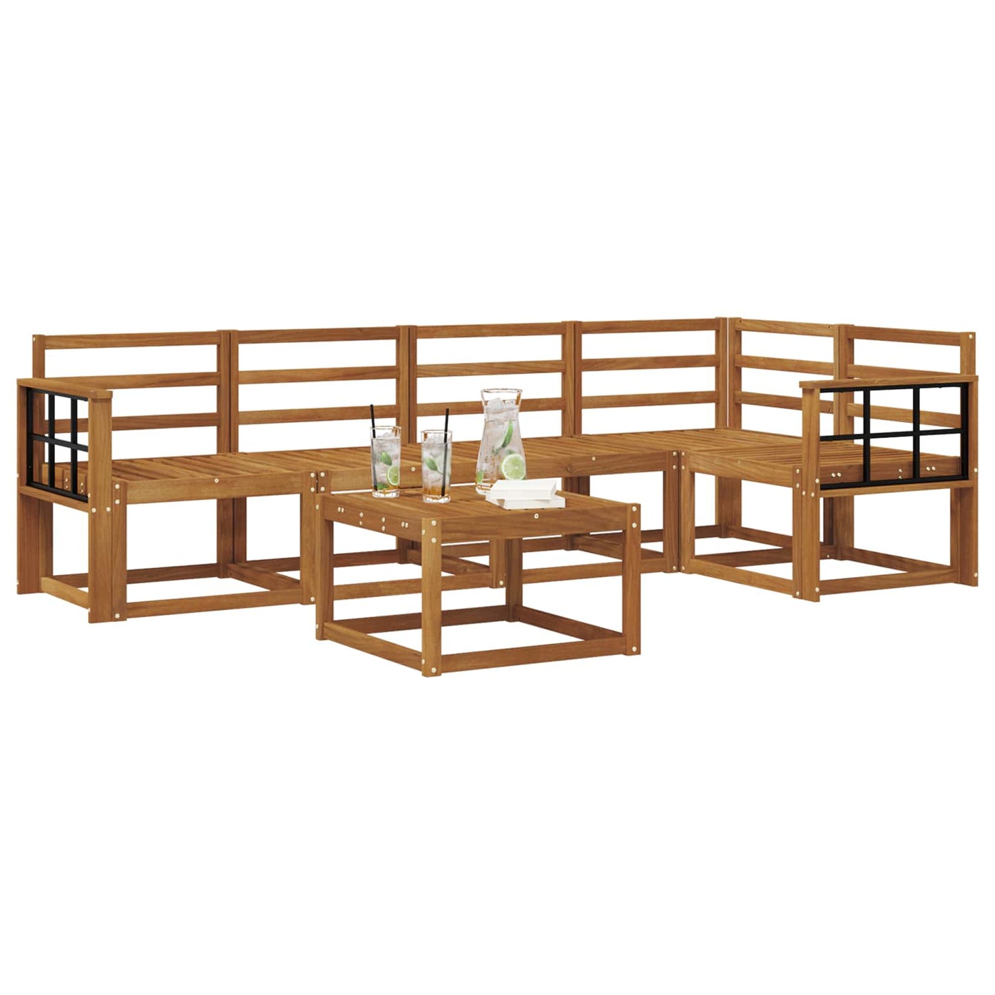 vidaXL Outdoor Sofa Set 6 pcs Natural Solid Acacia Wood