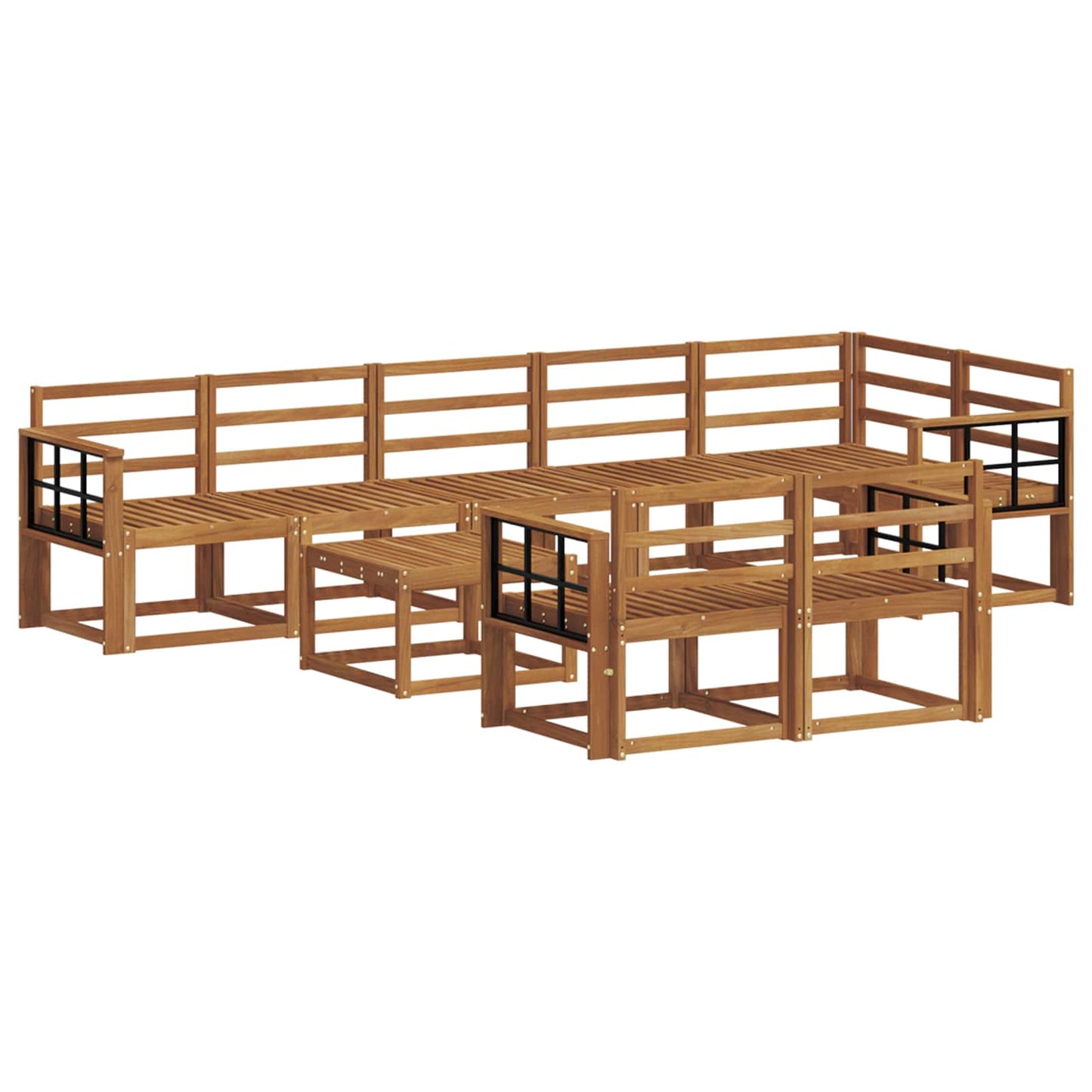 vidaXL Outdoor Sofa Set 9 pcs Natural Solid Acacia Wood