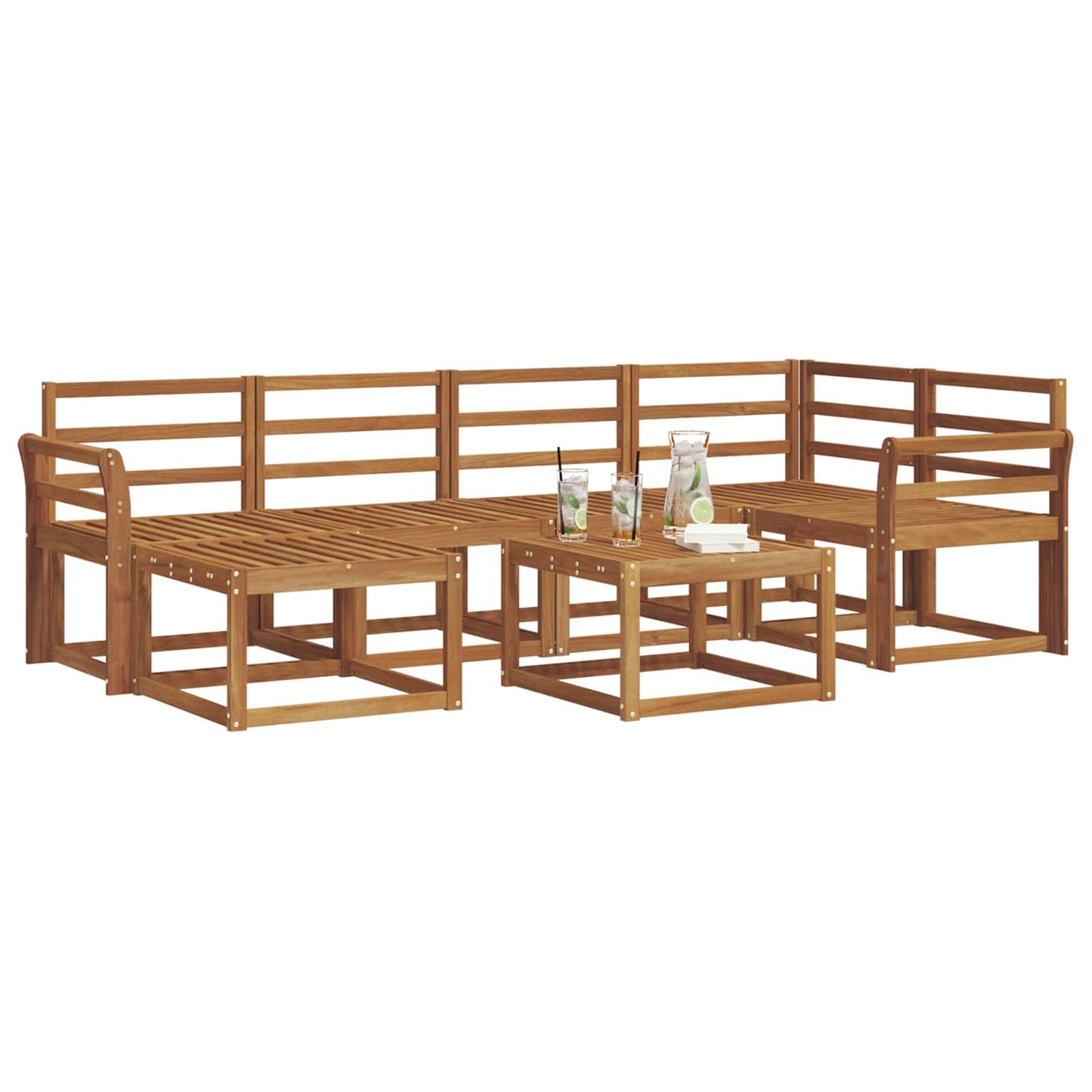 vidaXL Outdoor Sofa Set 7 pcs Natural Solid Acacia Wood