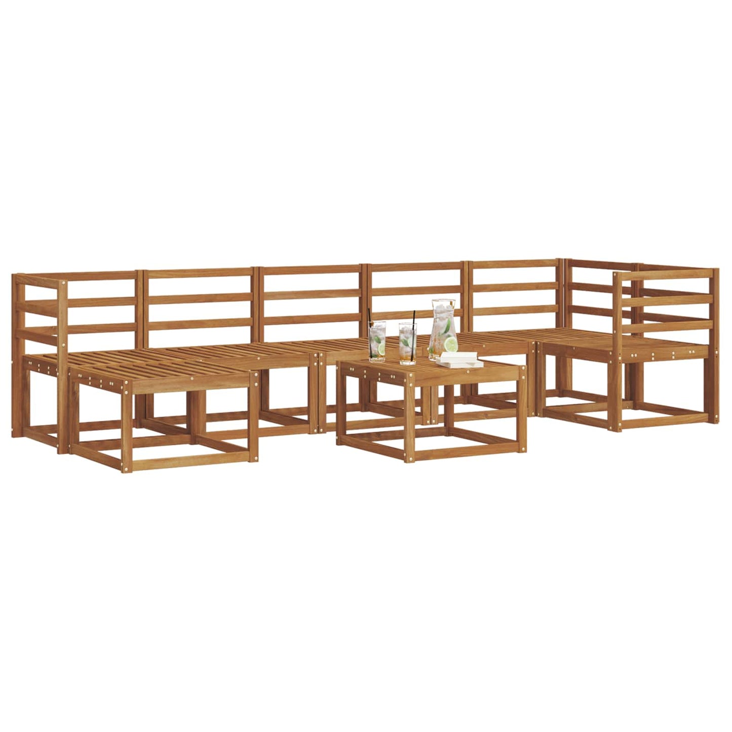 vidaXL Outdoor Sofa Set 8 pcs Natural Solid Acacia Wood