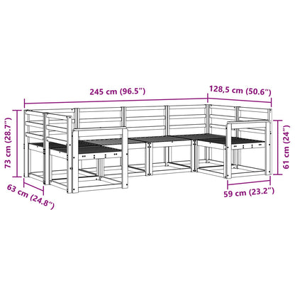 vidaXL Outdoor Sofa Set 6 pcs Natural Solid Acacia Wood
