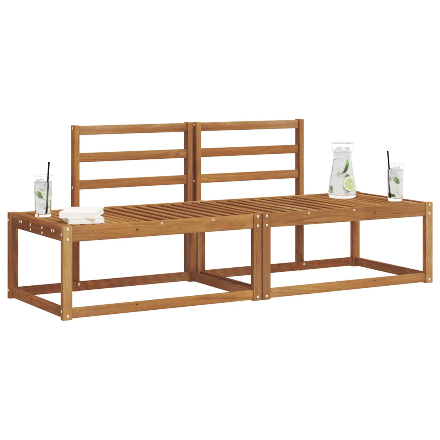 vidaXL Outdoor Sofa Set 2 pcs Natural 182.5 x 63 x 73 cm