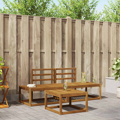 vidaXL Outdoor Sofa Set 3 pcs Natural Solid Acacia Wood