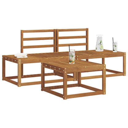 vidaXL Outdoor Sofa Set 3 pcs Natural Solid Acacia Wood