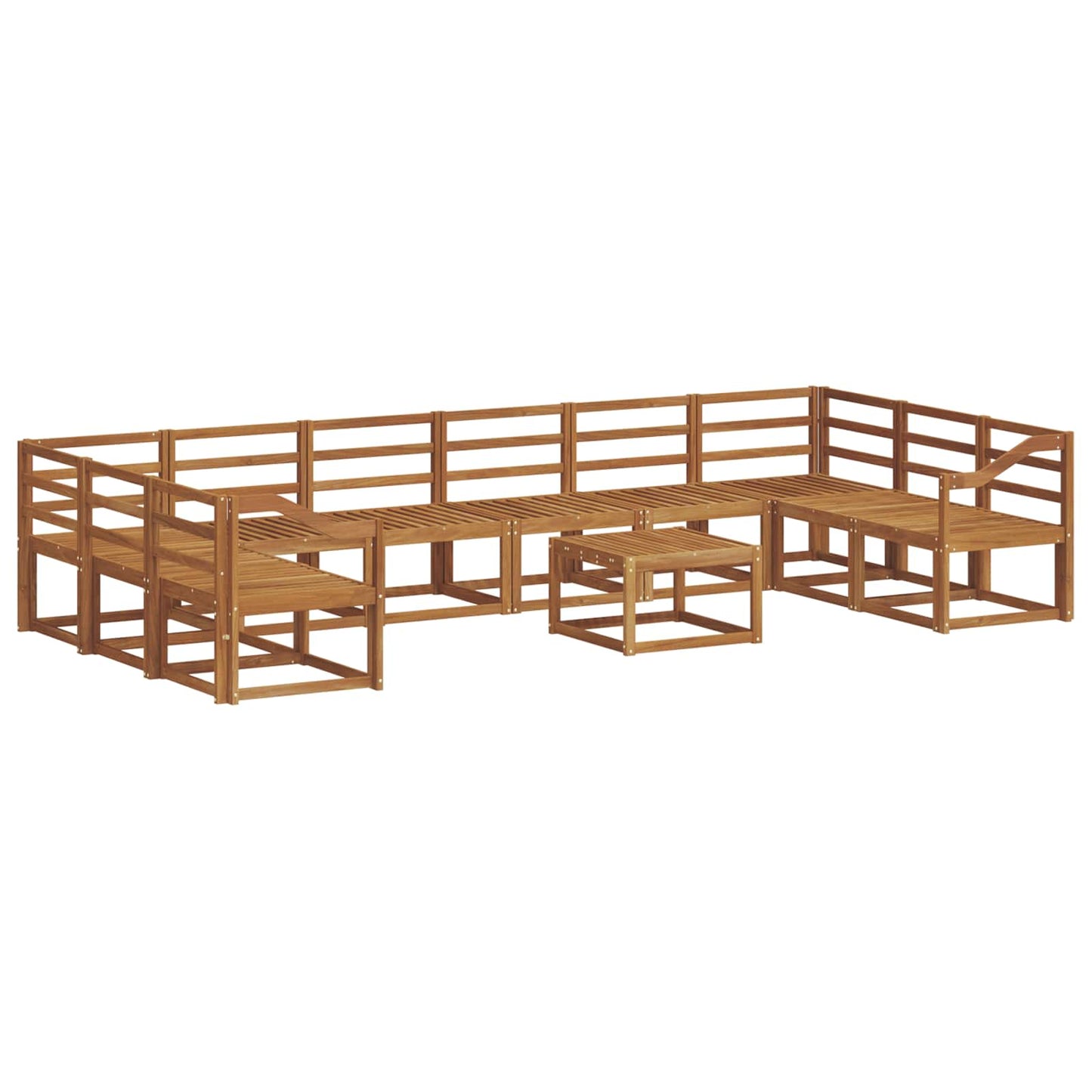 vidaXL Outdoor Sofa Set 11 pcs Natural Solid Acacia Wood