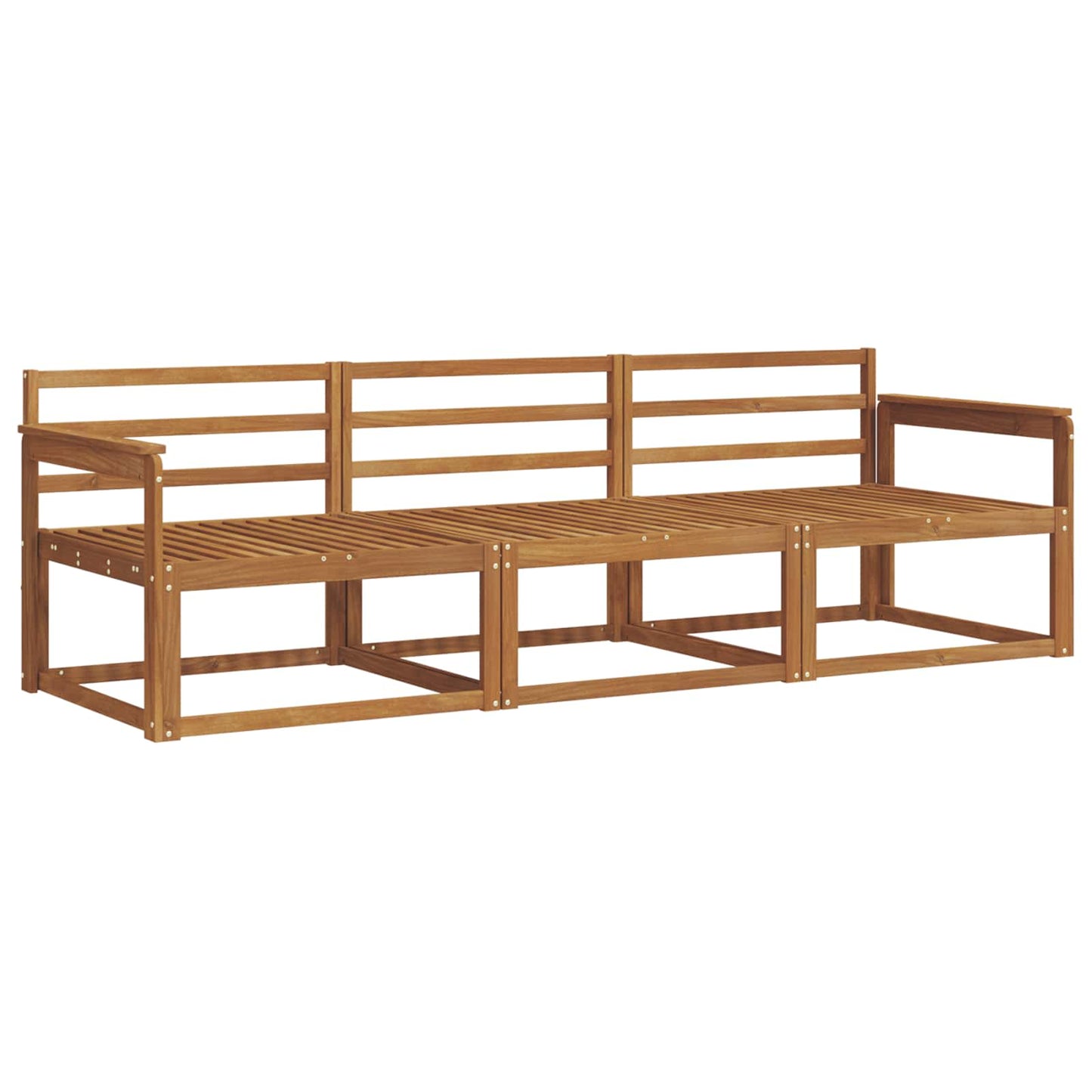 vidaXL Outdoor Sofa Set 3 pcs Natural Solid Acacia Wood