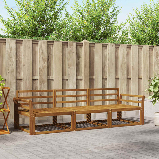 vidaXL Outdoor Sofa Set 3 pcs Natural Solid Acacia Wood