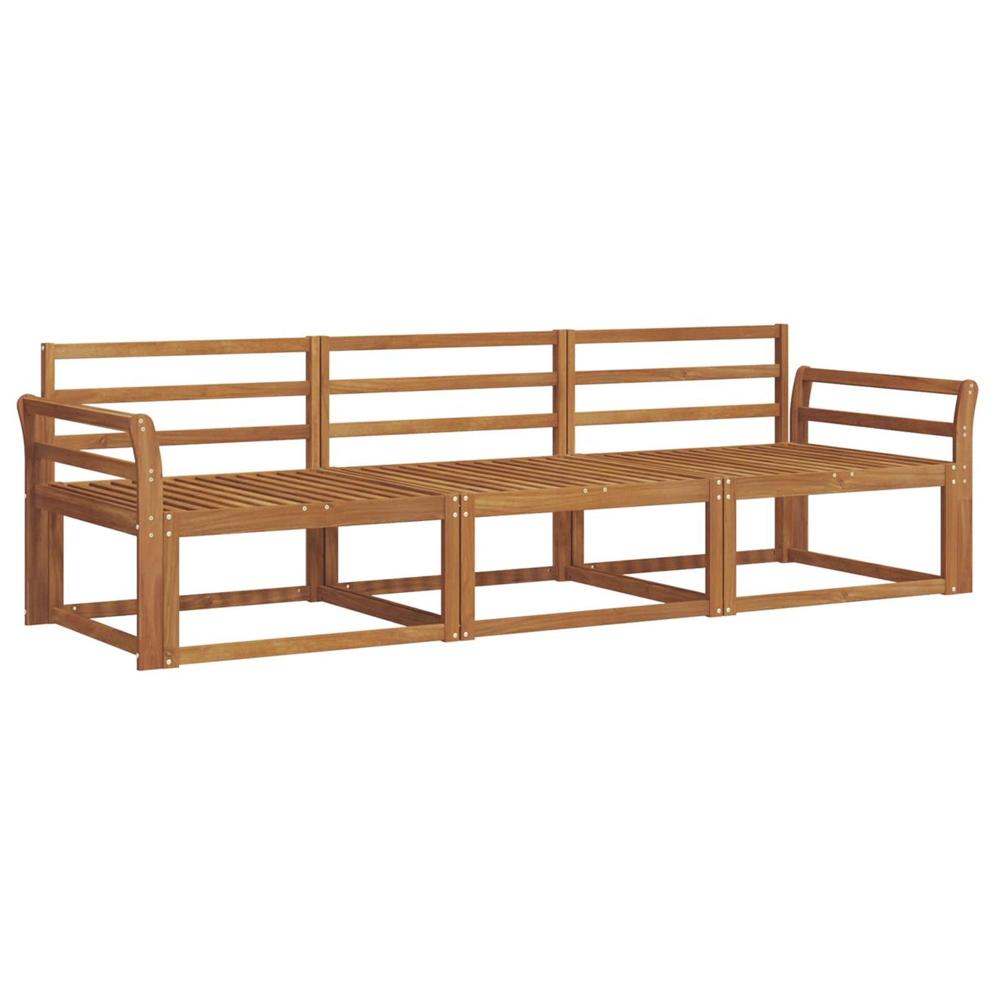 vidaXL Outdoor Sofa Set 3 pcs Natural Solid Acacia Wood