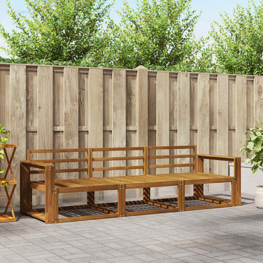 vidaXL Outdoor Sofa Set 3 pcs Natural Solid Acacia Wood