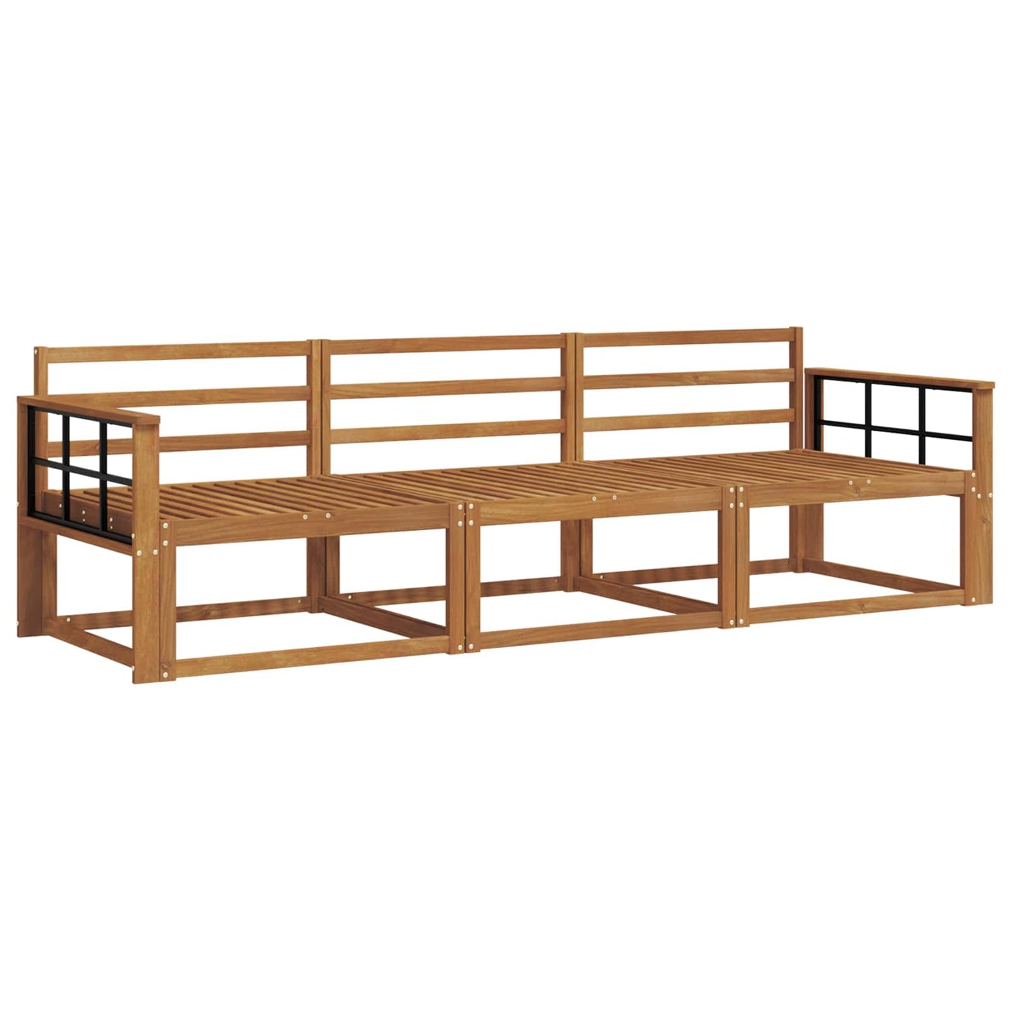 vidaXL Outdoor Sofa Set 3 pcs Natural Solid Acacia Wood