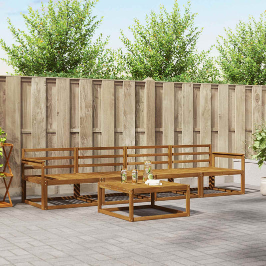 vidaXL Outdoor Sofa Set 5 pcs Natural Solid Acacia Wood