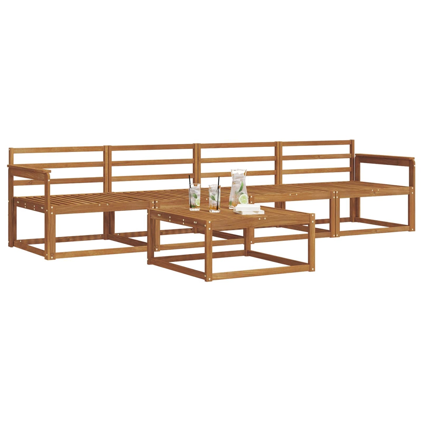 vidaXL Outdoor Sofa Set 5 pcs Natural Solid Acacia Wood