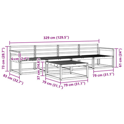 vidaXL Outdoor Sofa Set 5 pcs Natural Solid Acacia Wood