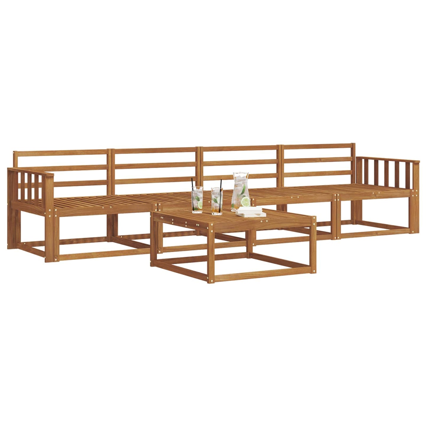 vidaXL Outdoor Sofa Set 5 pcs Natural Solid Acacia Wood