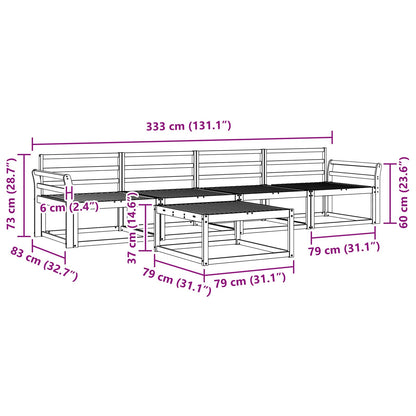 vidaXL Outdoor Sofa Set 5 pcs Natural Solid Acacia Wood