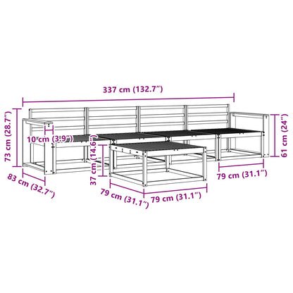 vidaXL Outdoor Sofa Set 5 pcs Natural Solid Acacia Wood