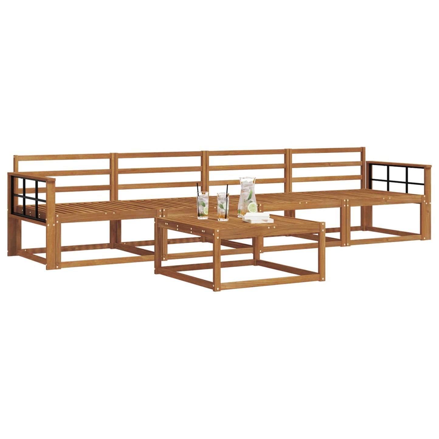 vidaXL Outdoor Sofa Set 5 pcs Natural Solid Acacia Wood