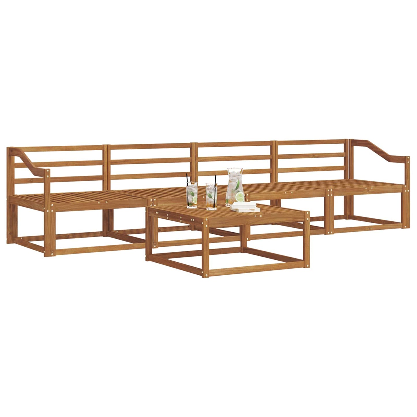 vidaXL Outdoor Sofa Set 5 pcs Natural Solid Acacia Wood