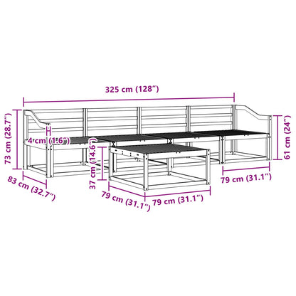 vidaXL Outdoor Sofa Set 5 pcs Natural Solid Acacia Wood