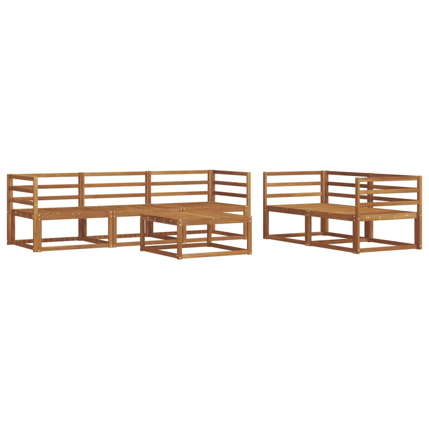 vidaXL Outdoor Sofa Set 6 pcs Natural Solid Acacia Wood