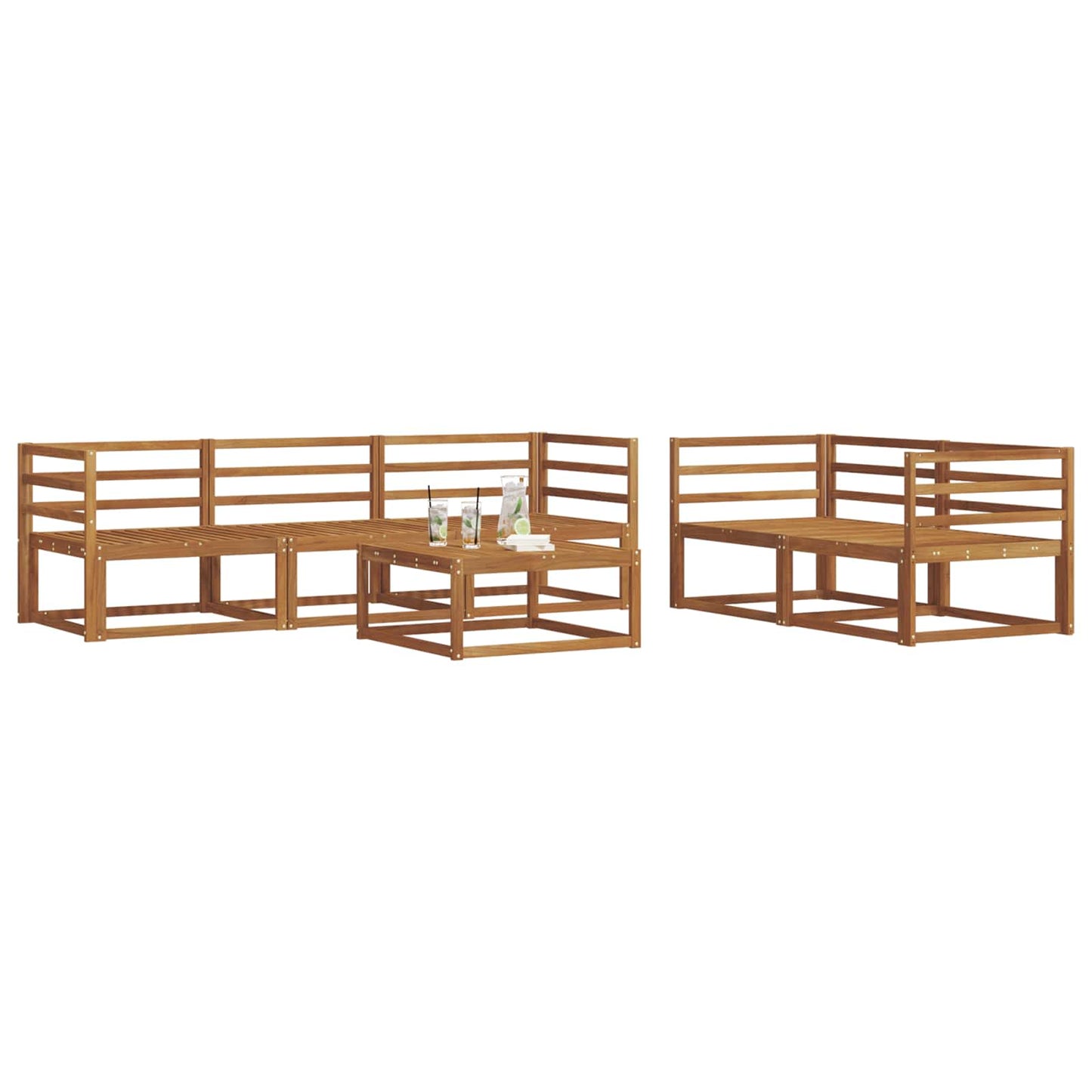 vidaXL Outdoor Sofa Set 6 pcs Natural Solid Acacia Wood
