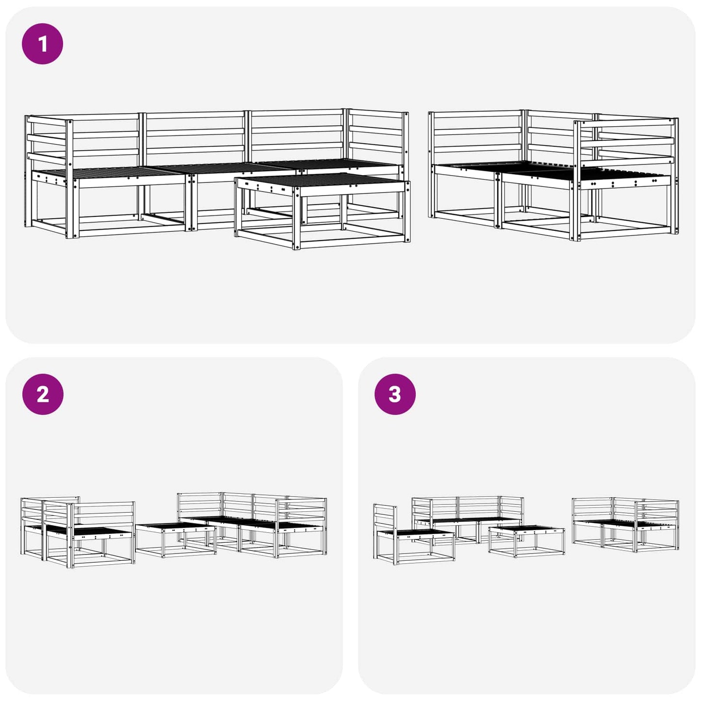 vidaXL Outdoor Sofa Set 6 pcs Natural Solid Acacia Wood