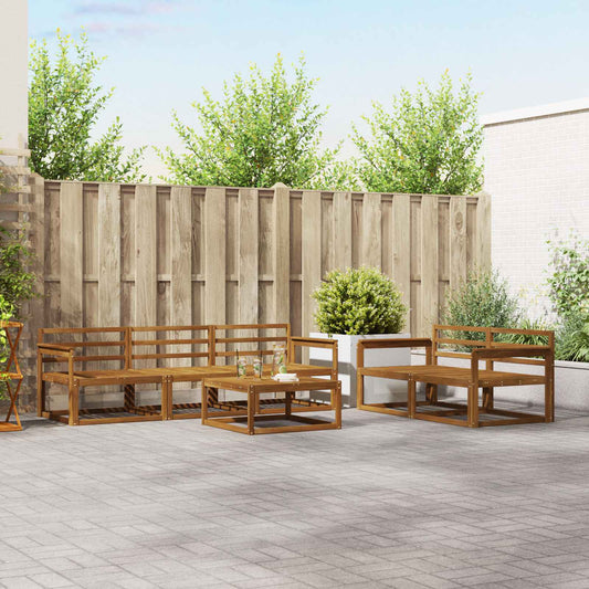 vidaXL Outdoor Sofa Set 6 pcs Natural Solid Acacia Wood