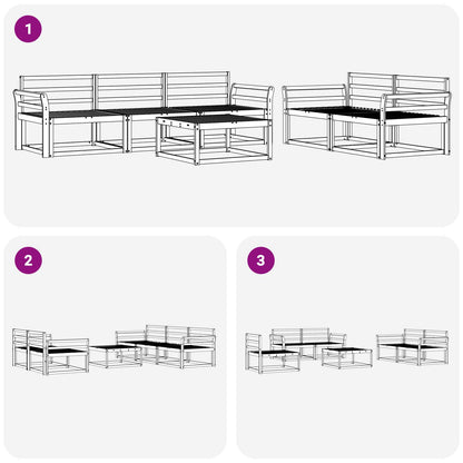 vidaXL Outdoor Sofa Set 6 pcs Natural Solid Acacia Wood