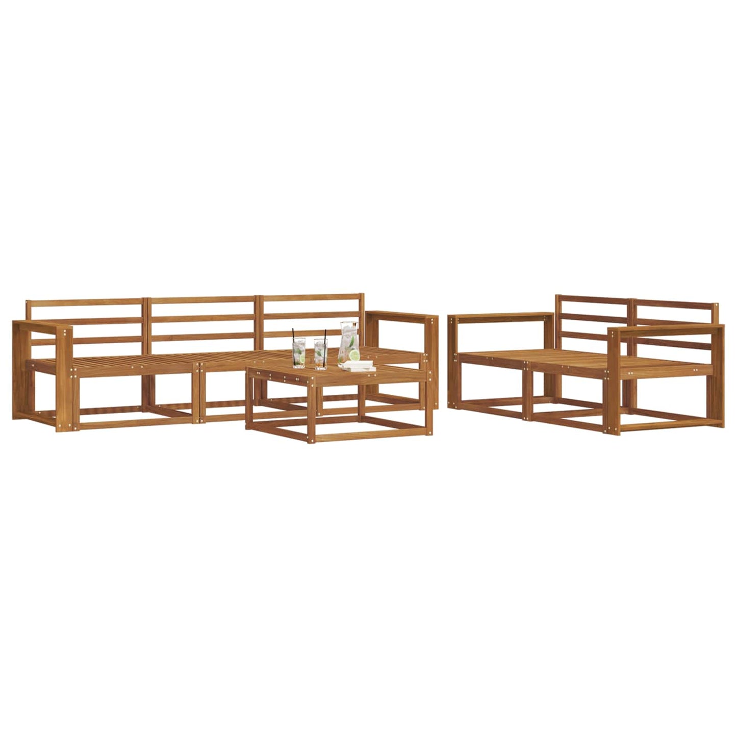 vidaXL Outdoor Sofa Set 6 pcs Natural Solid Acacia Wood