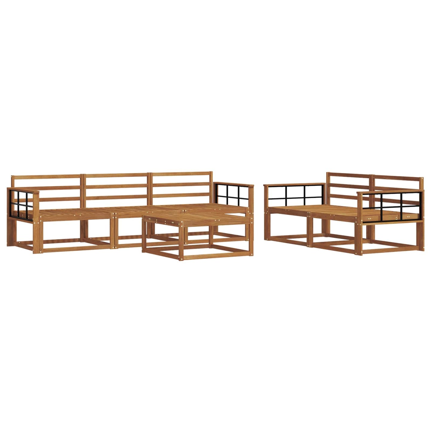 vidaXL Outdoor Sofa Set 6 pcs Natural Solid Acacia Wood