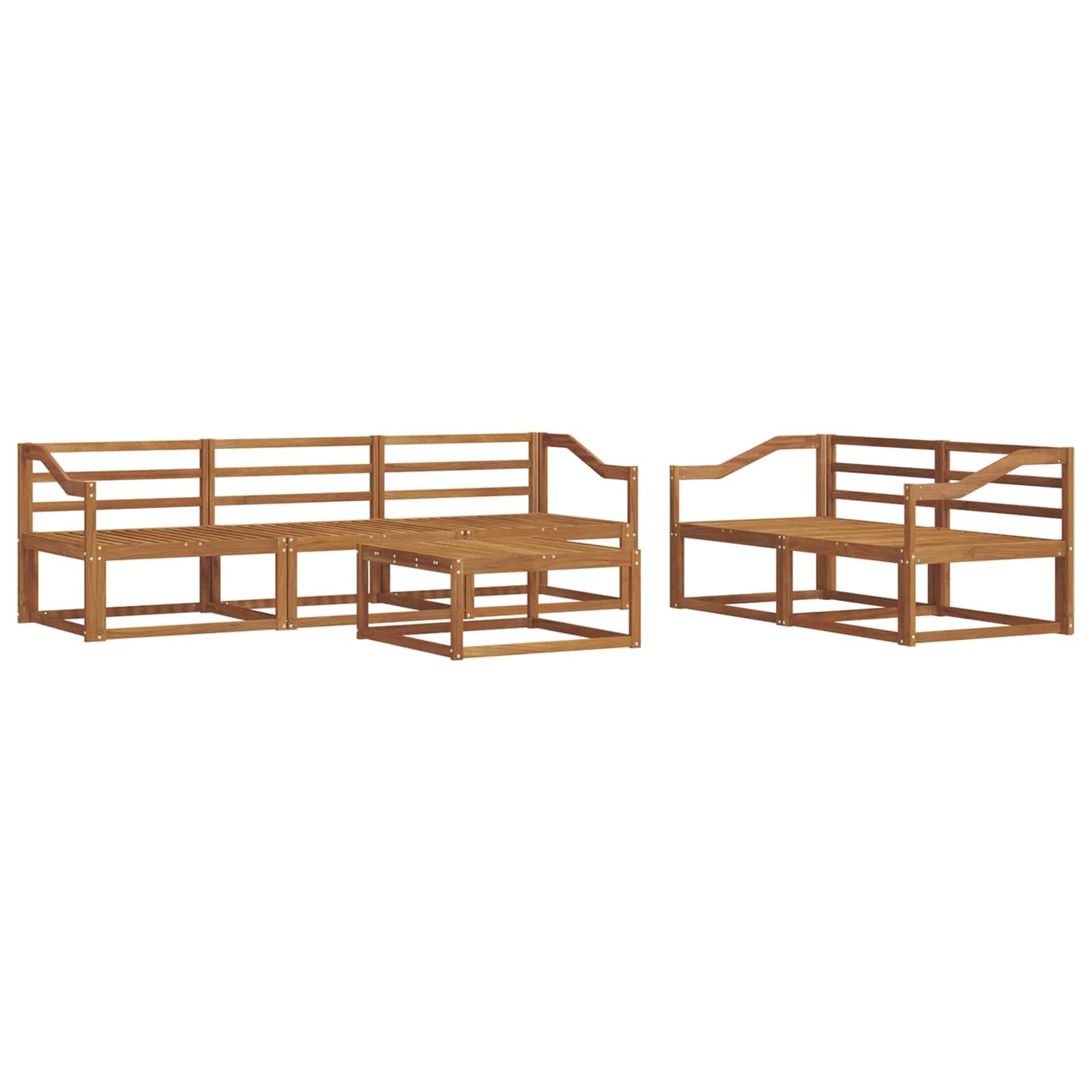 vidaXL Outdoor Sofa Set 6 pcs Natural Solid Acacia Wood