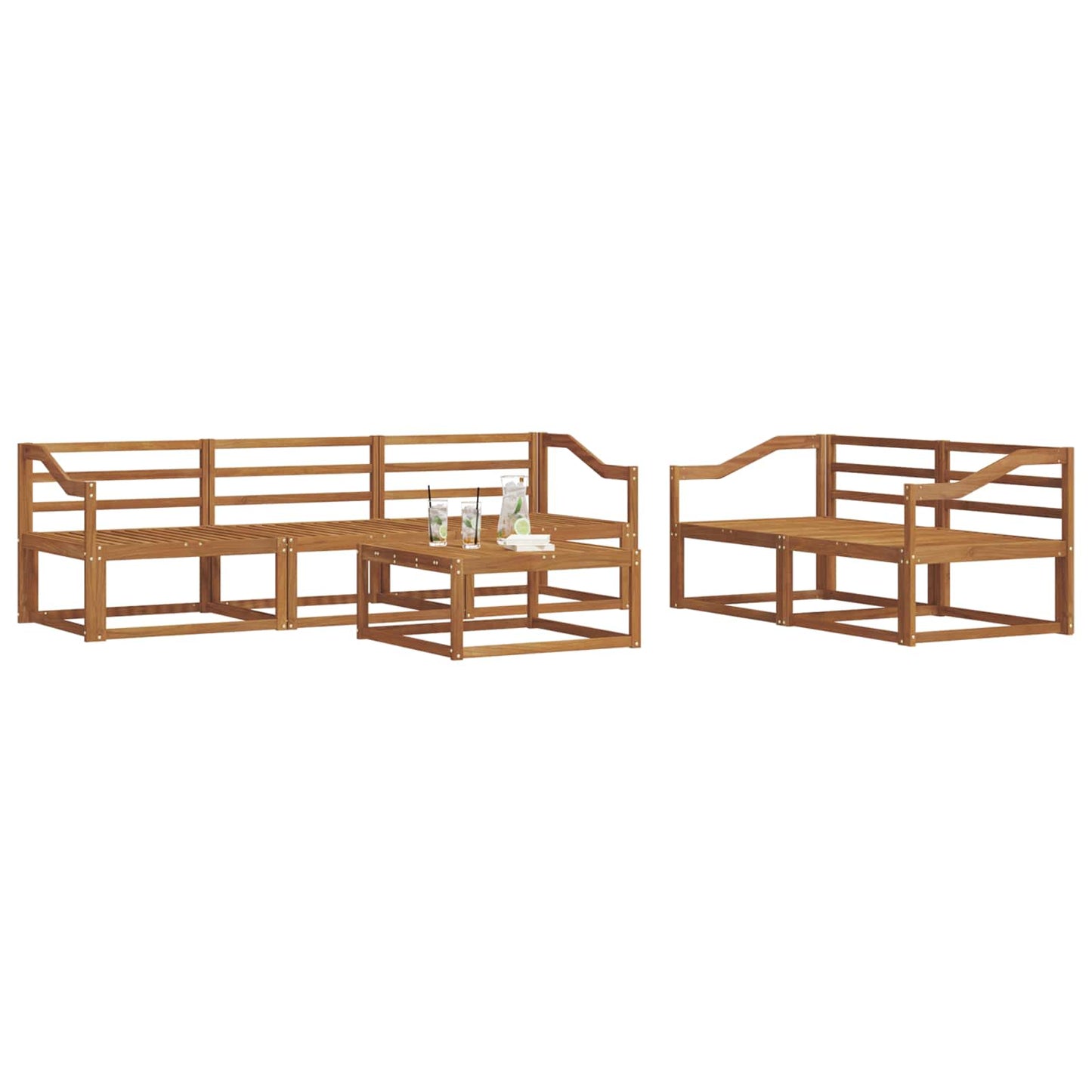 vidaXL Outdoor Sofa Set 6 pcs Natural Solid Acacia Wood
