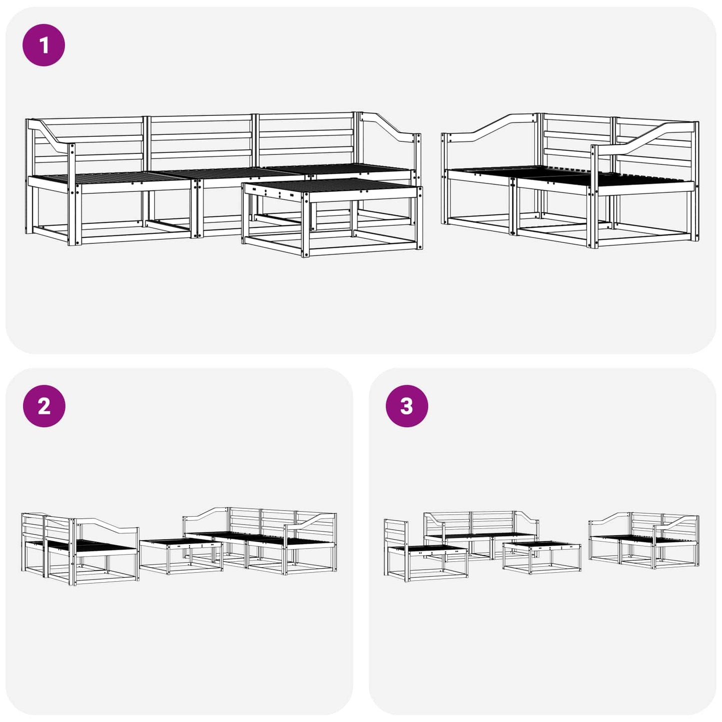 vidaXL Outdoor Sofa Set 6 pcs Natural Solid Acacia Wood