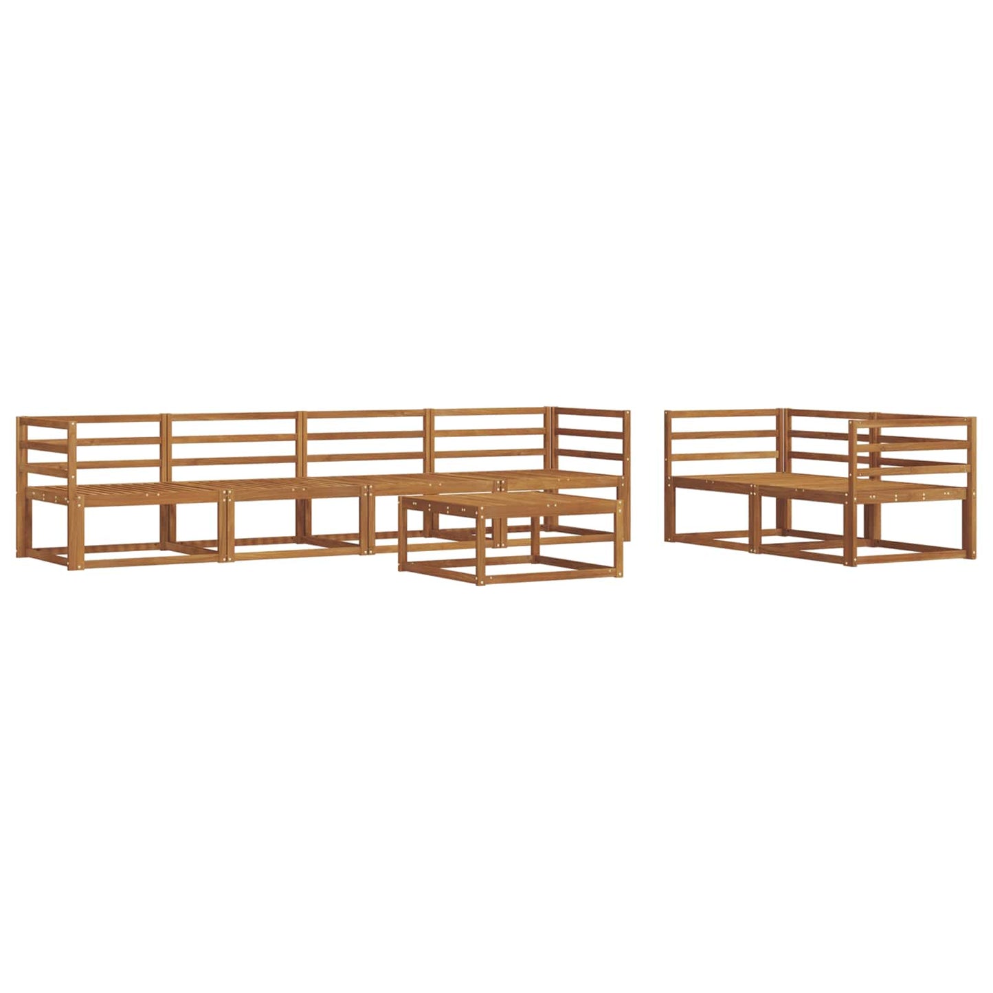 vidaXL Outdoor Sofa Set 7 pcs Natural Solid Acacia Wood
