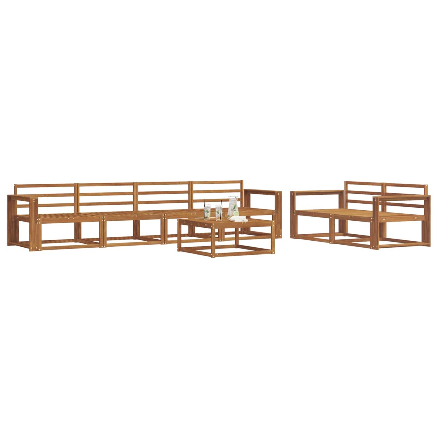 vidaXL Outdoor Sofa Set 7 pcs Natural Solid Acacia Wood