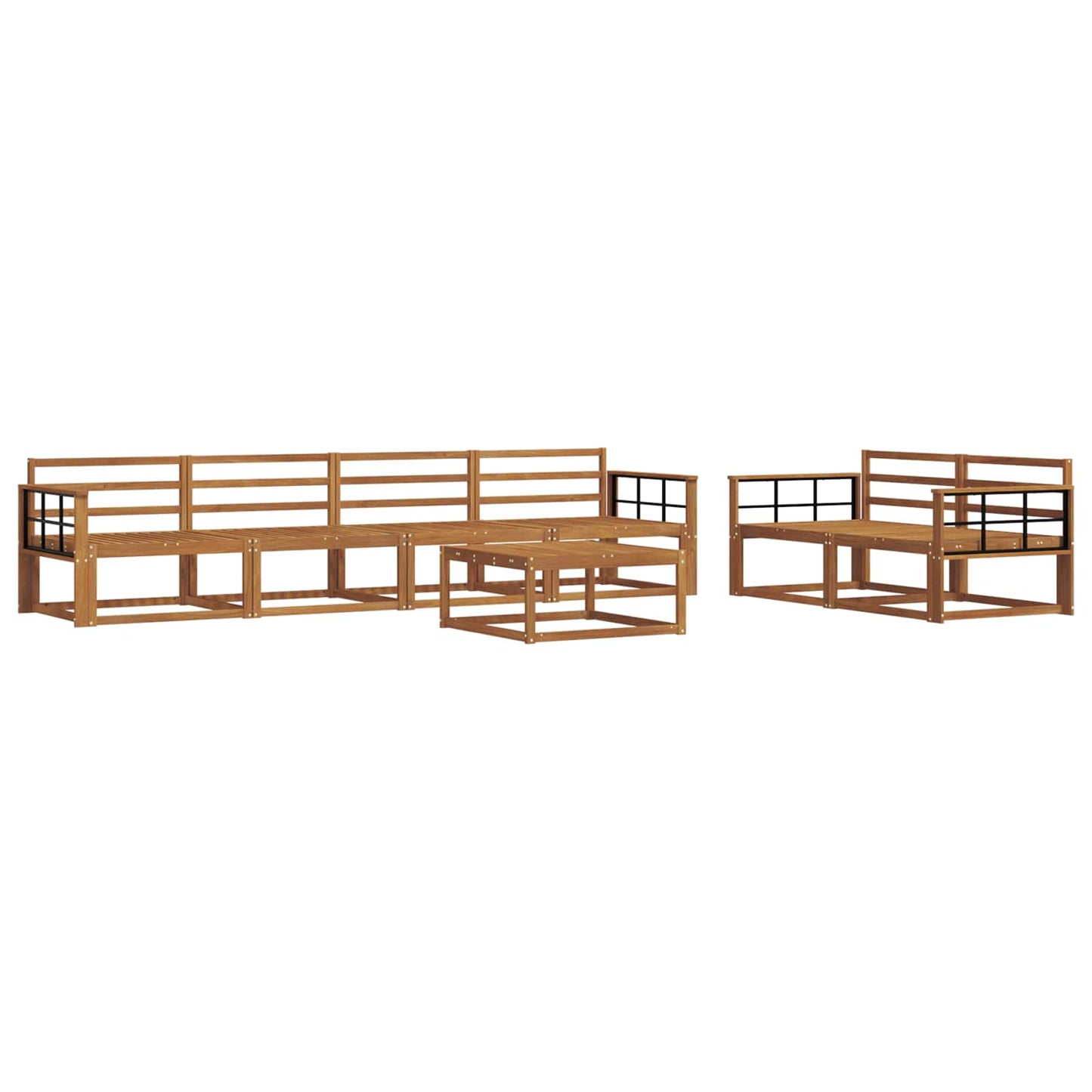 vidaXL Outdoor Sofa Set 7 pcs Natural Solid Acacia Wood