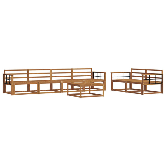 vidaXL Outdoor Sofa Set 7 pcs Natural Solid Acacia Wood