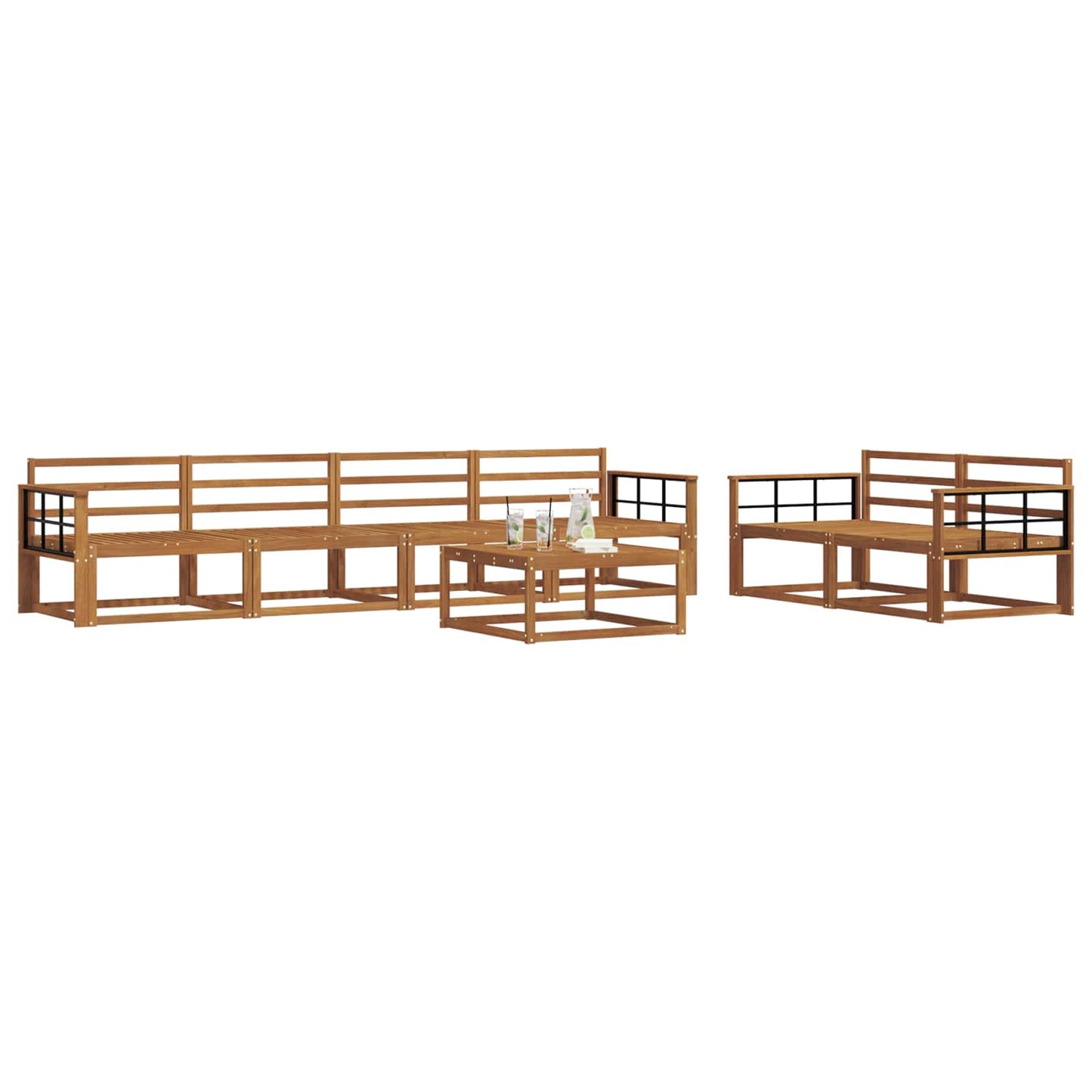 vidaXL Outdoor Sofa Set 7 pcs Natural Solid Acacia Wood