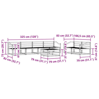 vidaXL Outdoor Sofa Set 7 pcs Natural Solid Acacia Wood