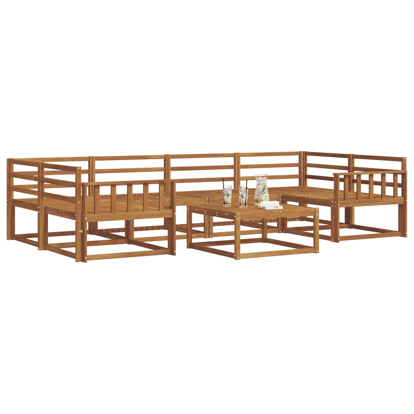 vidaXL Outdoor Sofa Set 7 pcs Natural Solid Acacia Wood
